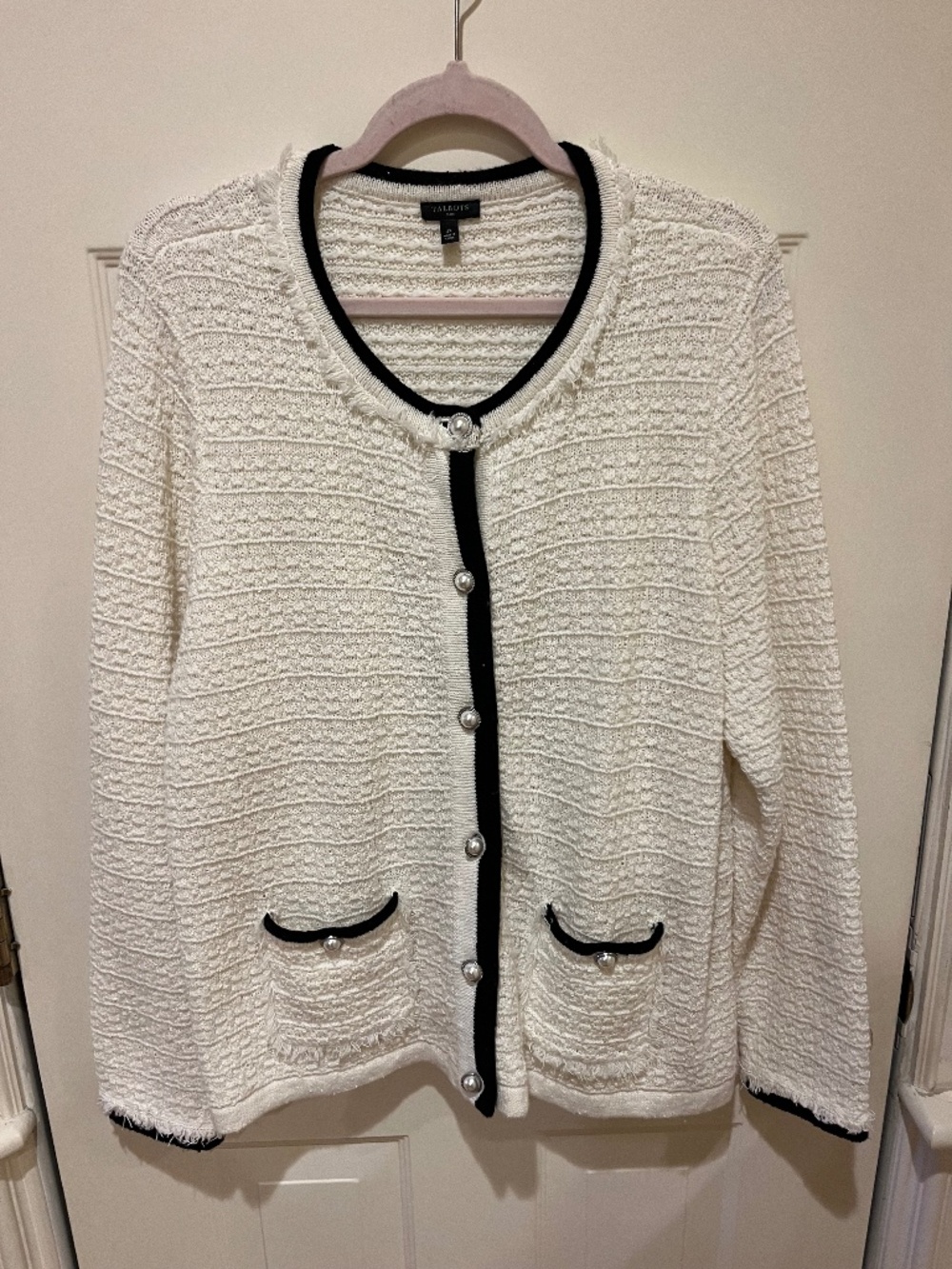 Talbots Ivory Knit Sweater/Jacket.